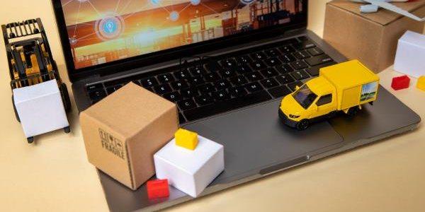 Vehicles on laptop supply chain representation