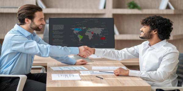 Business partners having a meeting and looking involved