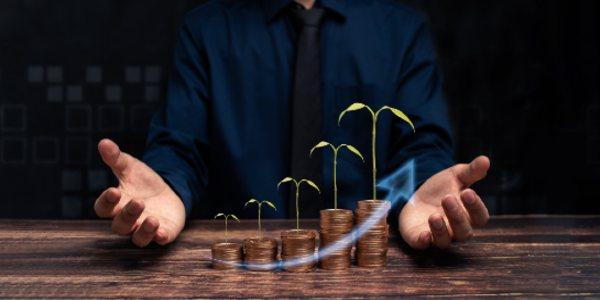 Business growth progress or success concept invest in trading illustration