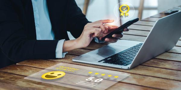 Customer review satisfaction feedback concepts 5 star rating or five points to service experience