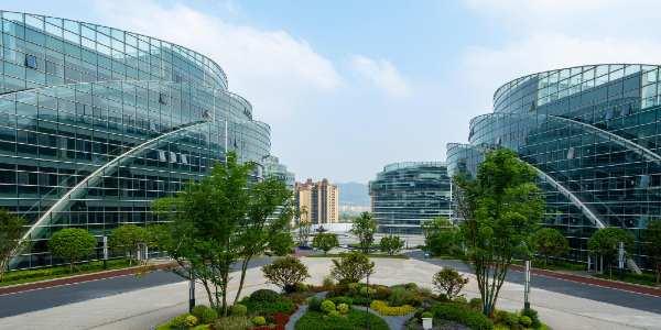 Park square and office building of science and technology park