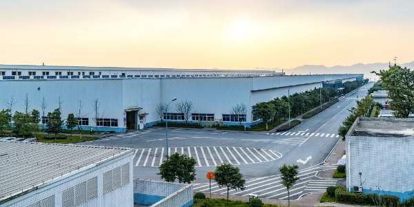 Exterior view of a modern industrial building