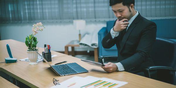 Asian businessman stressed from workfurious from hard workboss