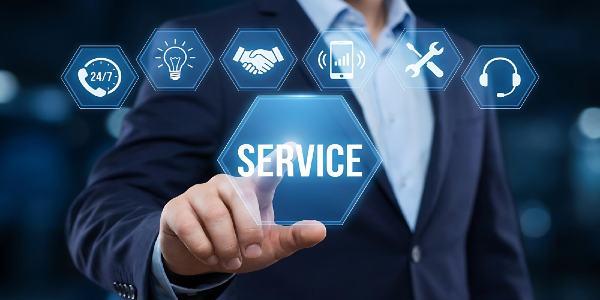 Businessman activating digital service solutions