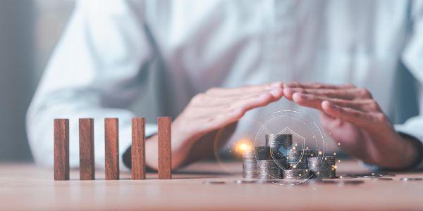 Concept of protecting and protecting the safety of your business and finance