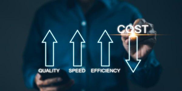 Cost reduction concept increase quality speed efficiency and optimization for products or services to improve company performance successful