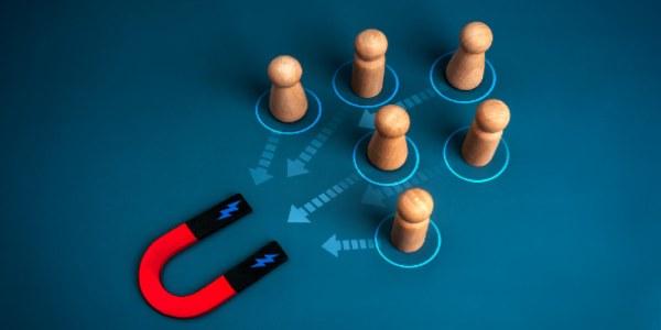 Digital marketing target audience attract leads and customers retention concept