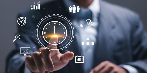 Digital concept technology control businessman