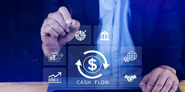 Cash flow and financial analysis icons concept financial management